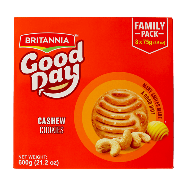 Britannia - (8 x75g) Good Day Cashew Biscuits - 600g