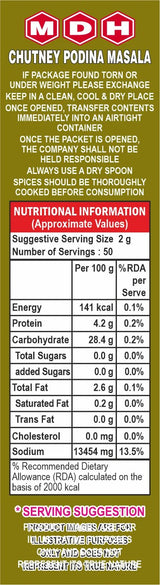 MDH - (Best Before 31/01/2026) Chutney Masala Podina