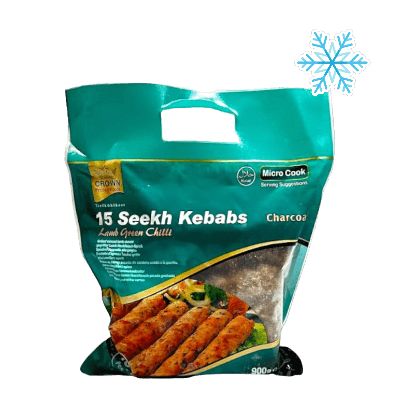 Crown - (Frozen) Seekh Kebab Lamb Green Chili 15 Pieces Halal