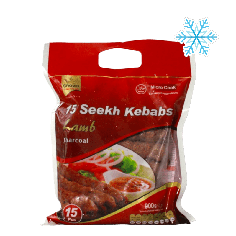 Crown - (Frozen) Seekh Kebab Lamb Charcoal 15 Pieces Halal