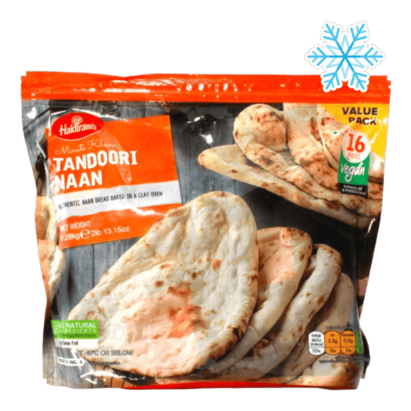 Haldiram's - (Frozen) Minute Khana Tandoori Naan (Vegan) 16 Pieces - 1.28kg
