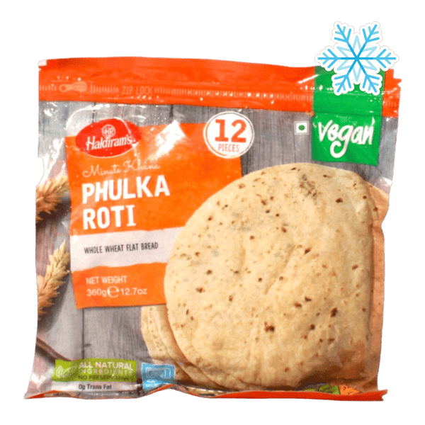 Haldiram's - (Frozen) Minute Khana Phulka Roti (Vegan) 12 Pieces - 360g