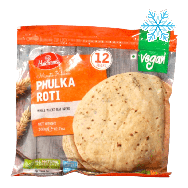Haldiram's - (Frozen) Minute Khana Phulka Roti (Vegan) 12 Pieces