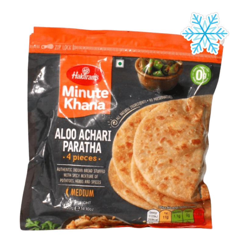 Haldiram's - (Frozen) Minute Khana Aloo Achari Paratha (Medium) 4 Pieces