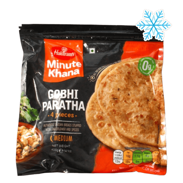 Haldiram's - (Frozen) Minute Khana Gobhi Paratha (Medium) 4 Pieces - 400g