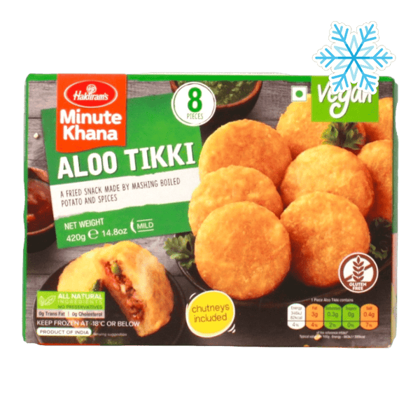 Haldiram's - (Frozen) Minute Khana Aloo Tikki (Vegan) 8 Pieces - 420g