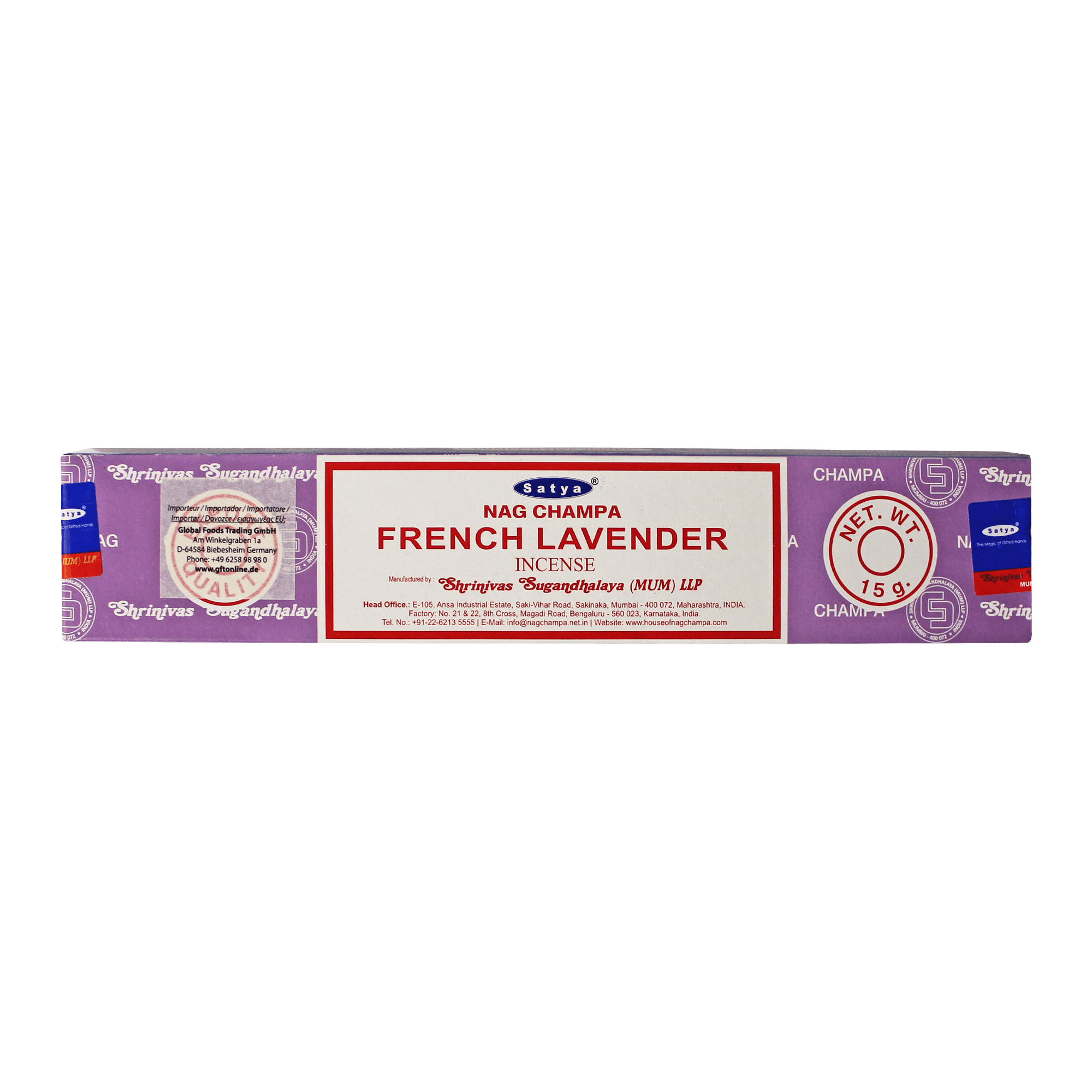 Agarbatti Nag Champa - French Lavander (15 sticks)