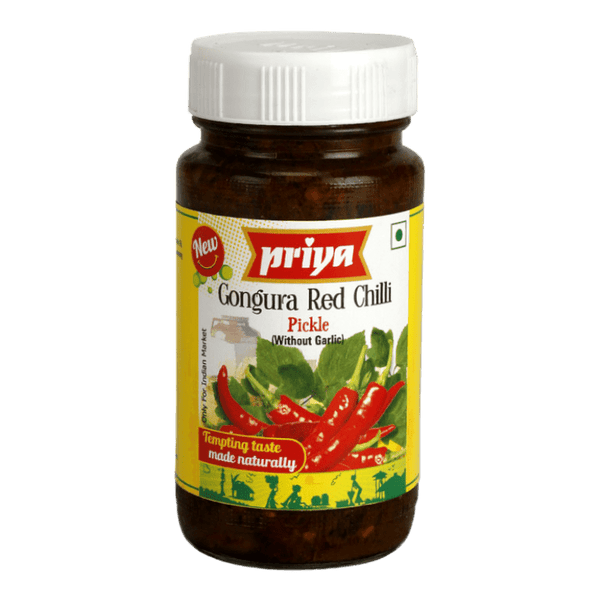 Priya - Gongura Red Chili Pickle (without Garlic) - 300g