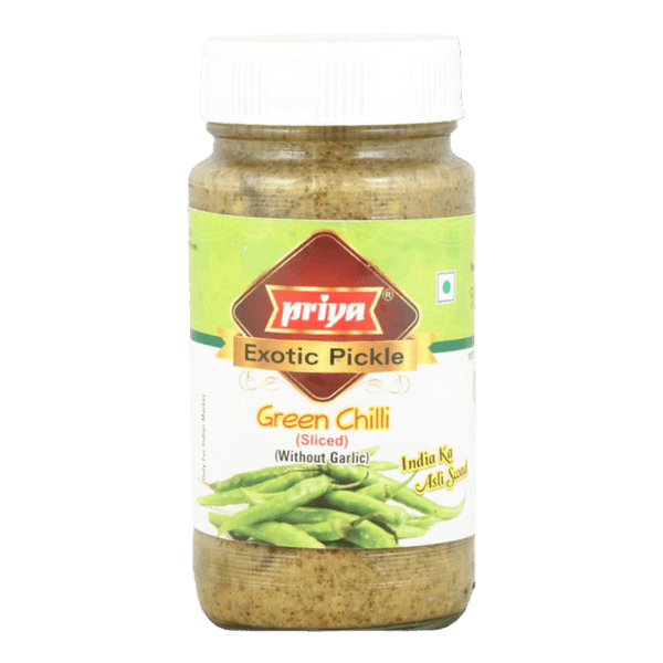 Priya - Green Chili sliced (without garlic) - 300g