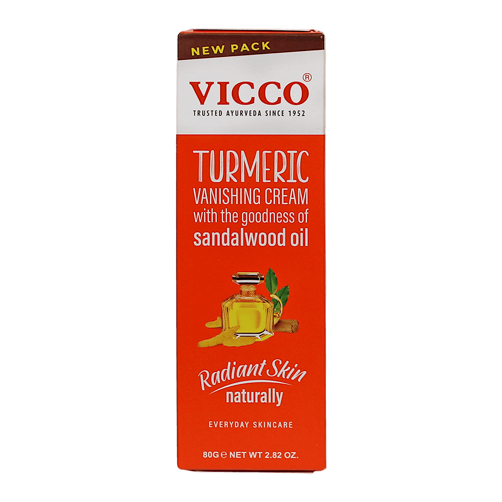 Vicco - 80g Turmeric Vanishing Cream with Sandalwood Oil