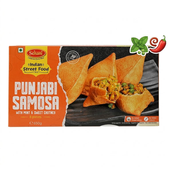Schani - (Frozen) Punjabi Samosa (with Mint & Sweet Chutney) 8 pieces