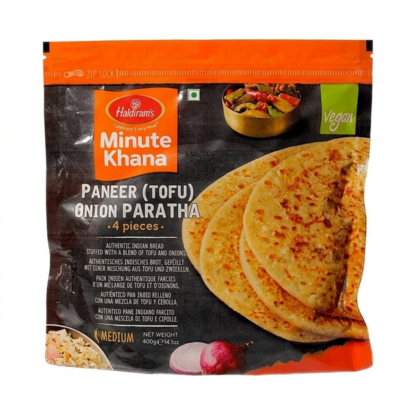 Haldiram's - (Frozen) Minute Khana Paneer (Tofu) Onion Paratha 4 Pieces